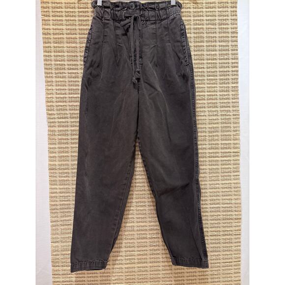 FREE PEOPLE Margate High Waist Paper Bag Style Pleated Drawstring Pants S - Picture 2 of 7